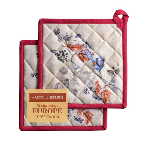 Manoplas Maison d' Hermine 8x8 Equinoxe Beige, protección de calor al manipular ollas.