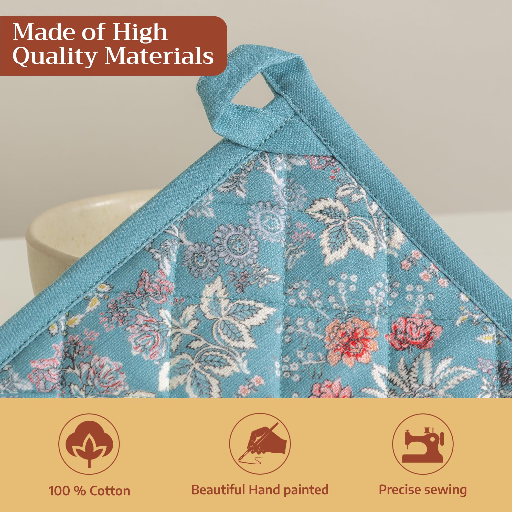 Maison d' Hermine manoplas con bucle de colgar, almacenamiento fácil en cualquier cocina.