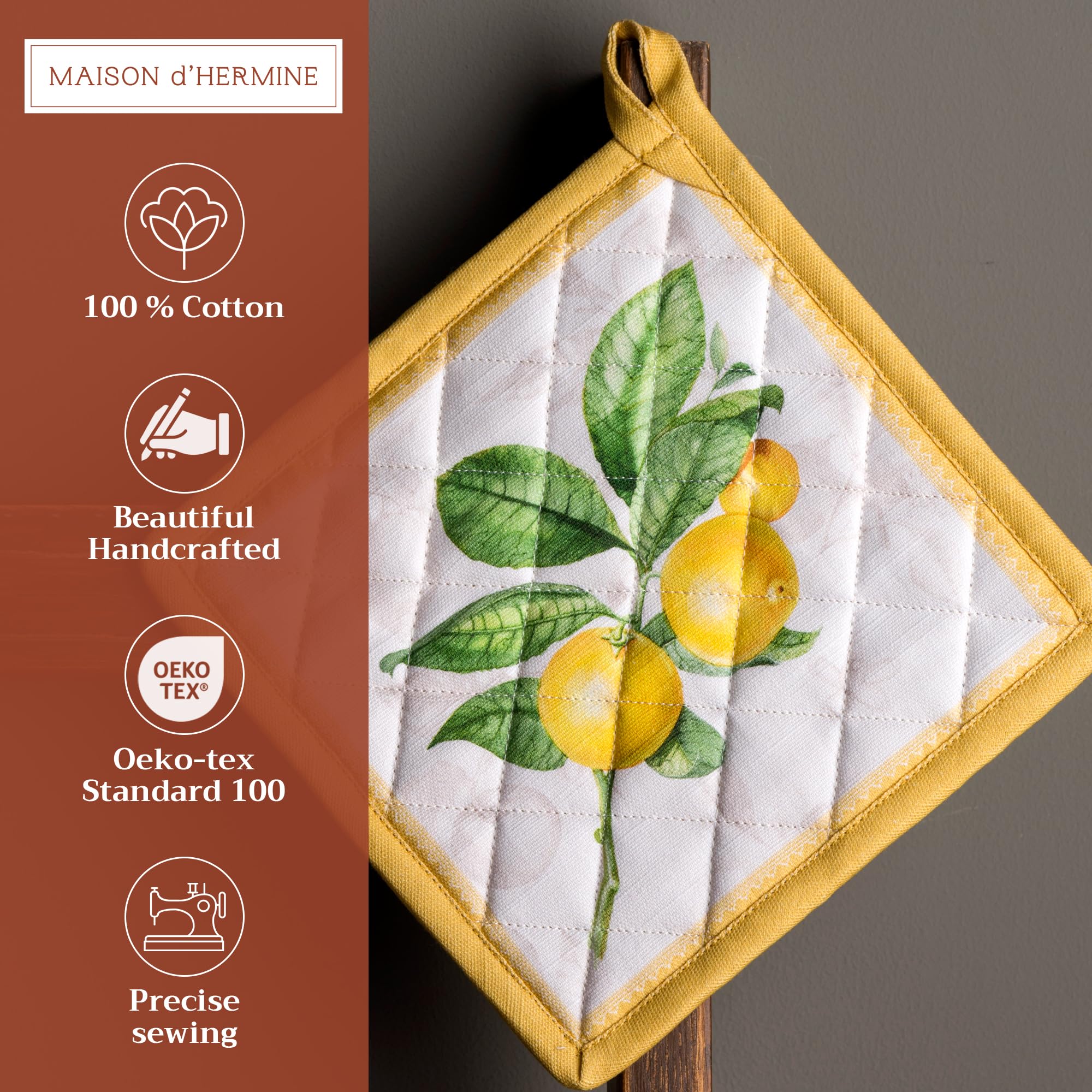 Manoplas Maison d'Hermine con diseño acuarela: estilo europeo en la cocina