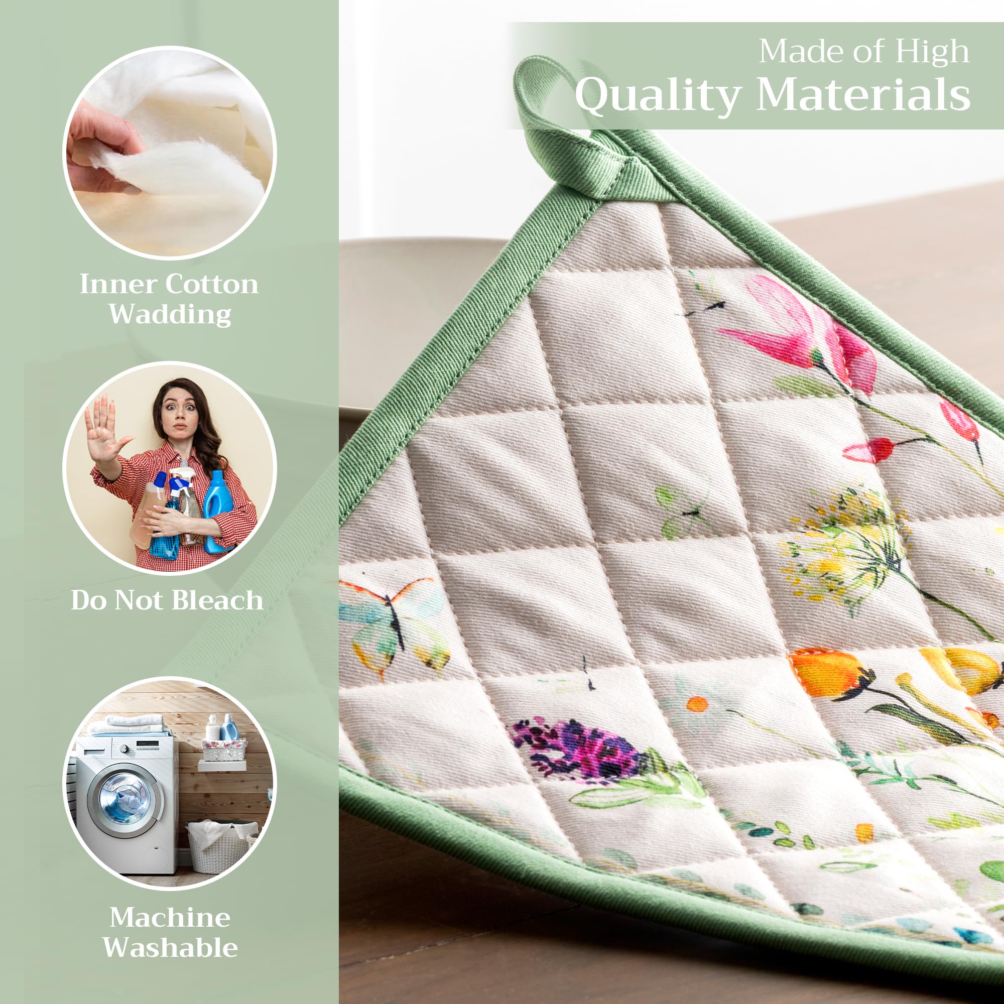 Maison d' Hermine manoplas con lazo para colgar, almacenamiento práctico.
