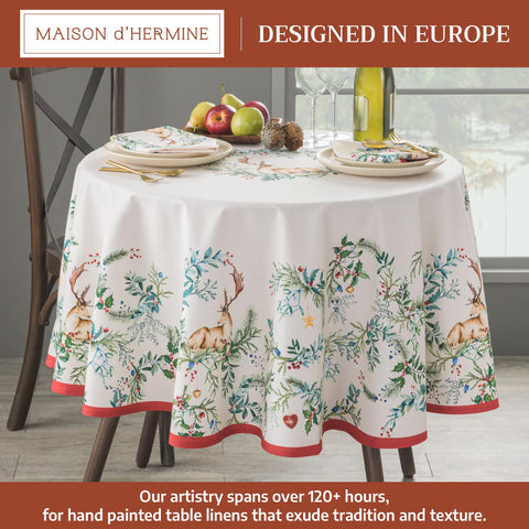 Maison d'Hermine mantel con arte acuarela, detalle decorativo para cenas festivas.