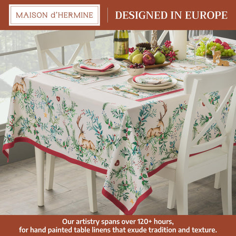 Maison d' Hermine mantel cuadrado 60x60 con arte europeo para fiestas.