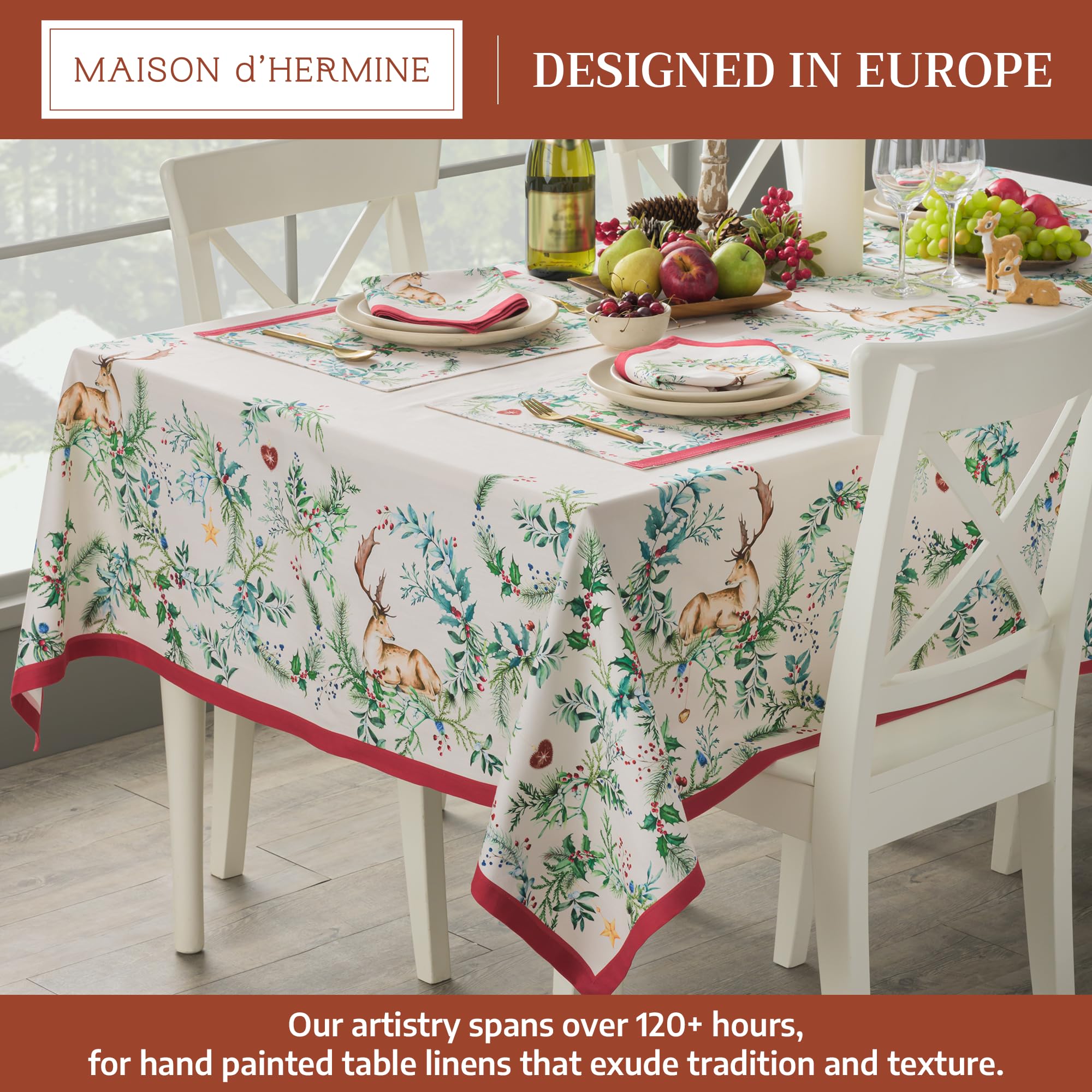 Mantel Maison d'Hermine en 54x54, ideal para mesas cuadradas
