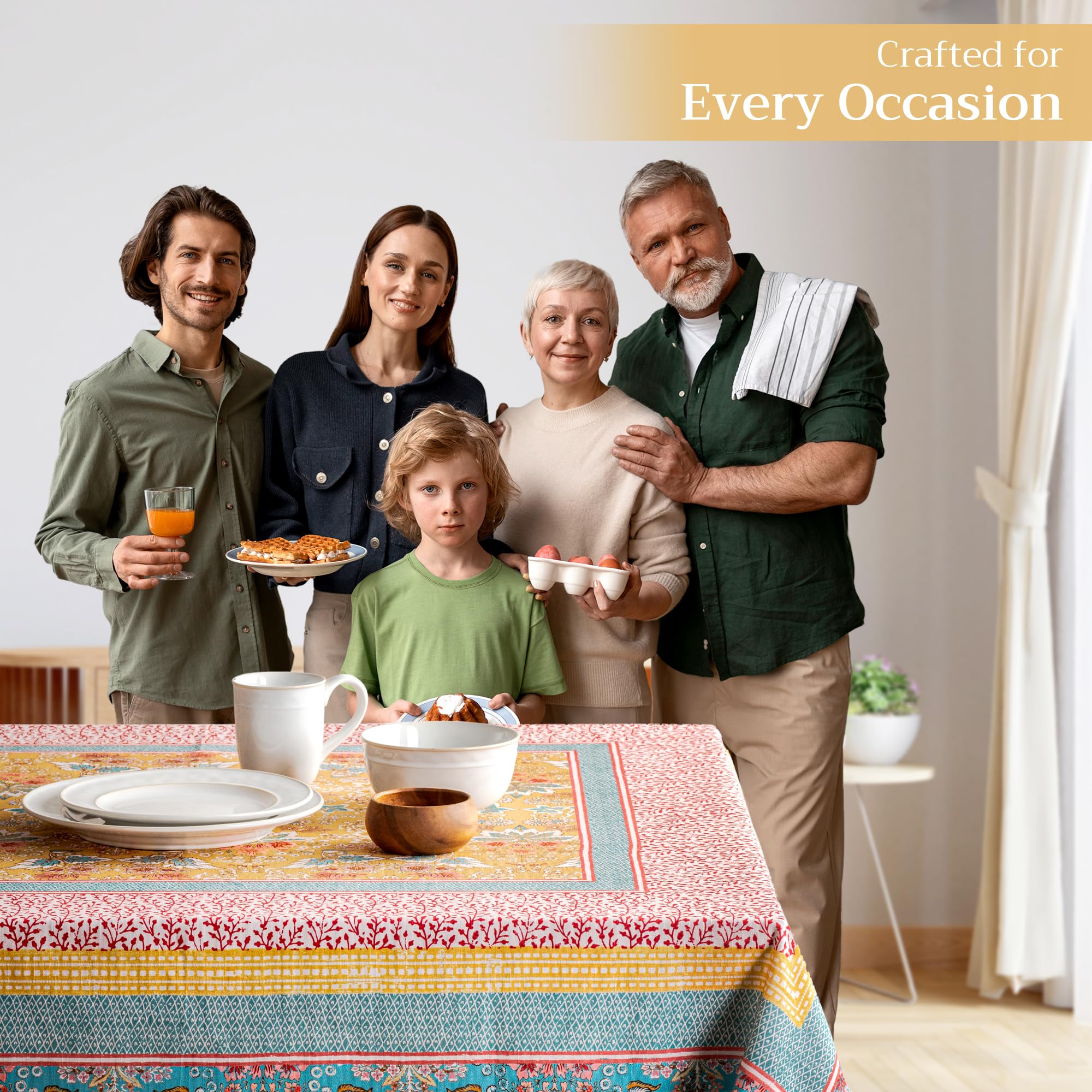 Ambiente primaveral con mantel Maison d' Hermine.