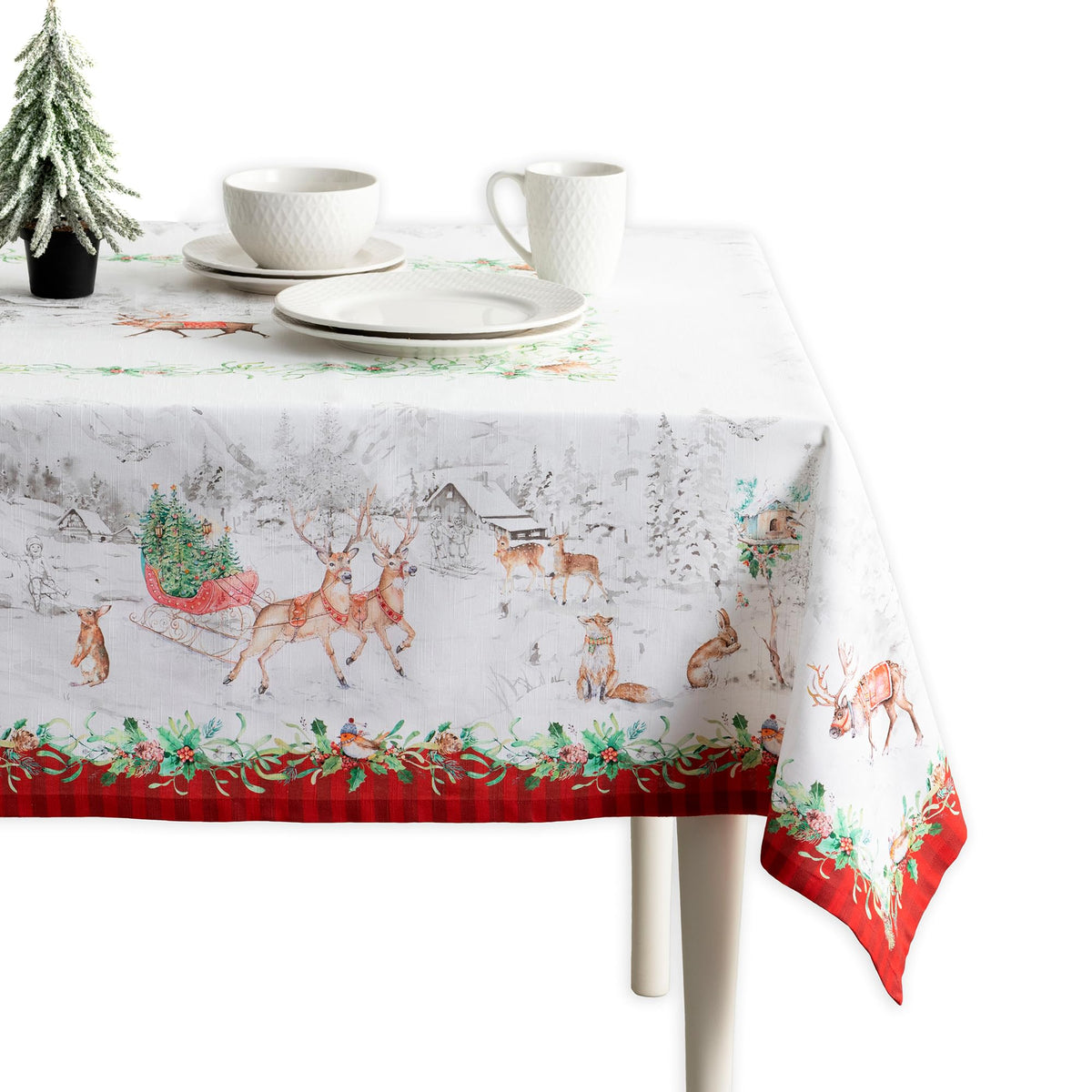 Mantel Maison d' Hermine rectangular 54x72 en algodón suave para cenas elegantes.