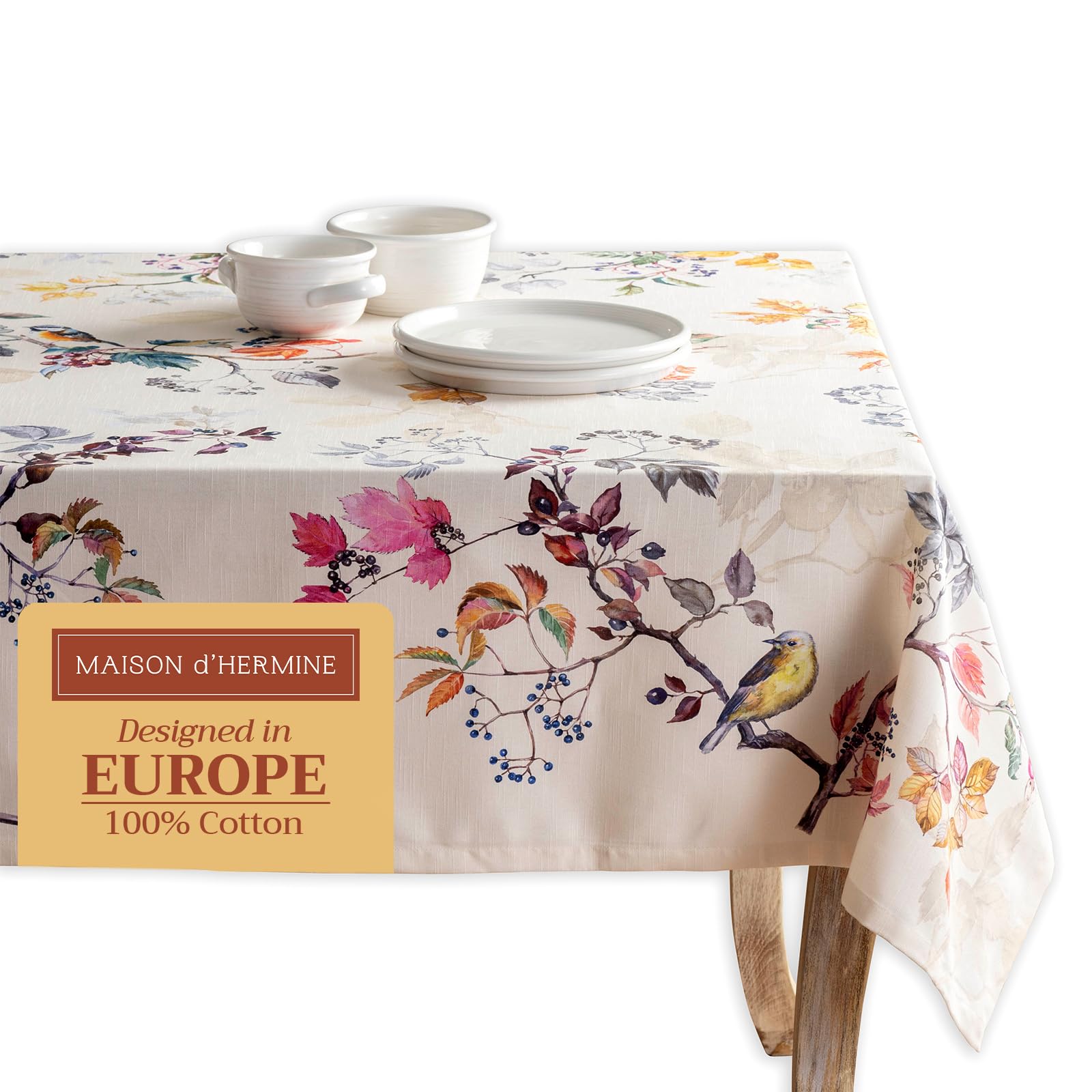 Maison d' Hermine mantel rectangular Equinoxe beige 60x90, ideal para cenas festivas.