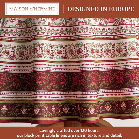 Mantel redondo Maison d'Hermine con diseño europeo en acuarela