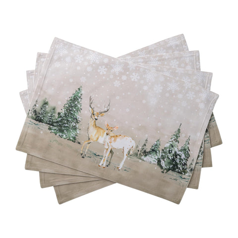 Manteles Maison d' Hermine con motivo Deer en el Bosque para cenas elegantes.