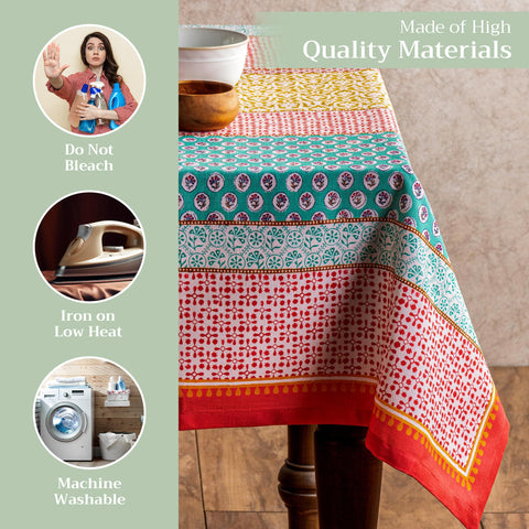 Mesa vestida con mantel Maison d'Hermine, ambiente refinado.