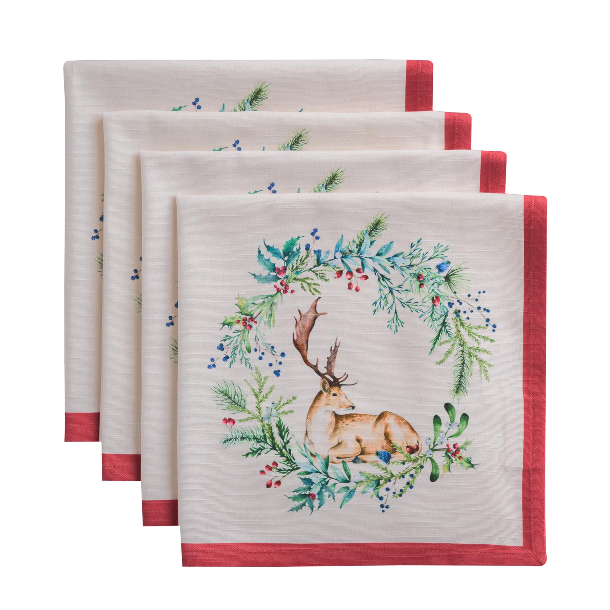 Servilletas Maison d' Hermine 20x20 con motivo Holly Time para mesa festiva