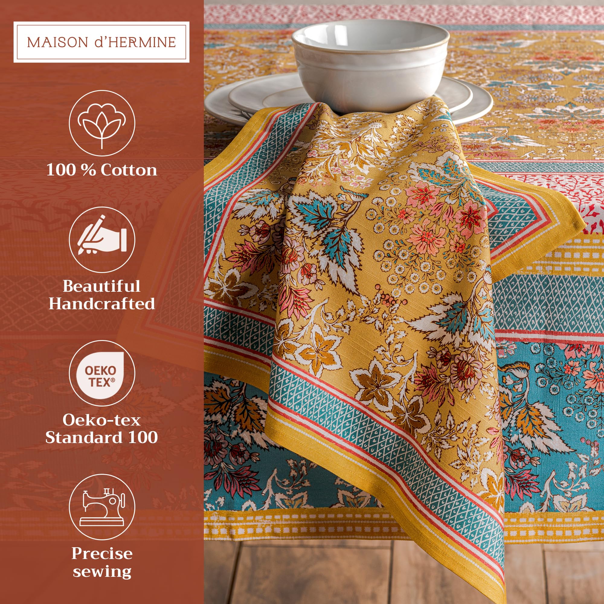 Maison d'Hermine servilletas 20x20, tamaño ideal para cualquier mesa.