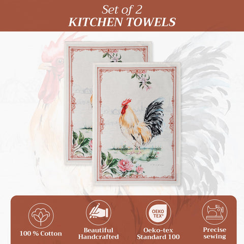 Maison d' Hermine toalla con motivo acuarela Coq, diseño europeo para cocina