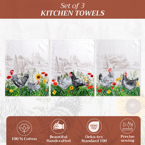 Toallas Maison d'Hermine diseño acuarela europeo para decorar la cocina