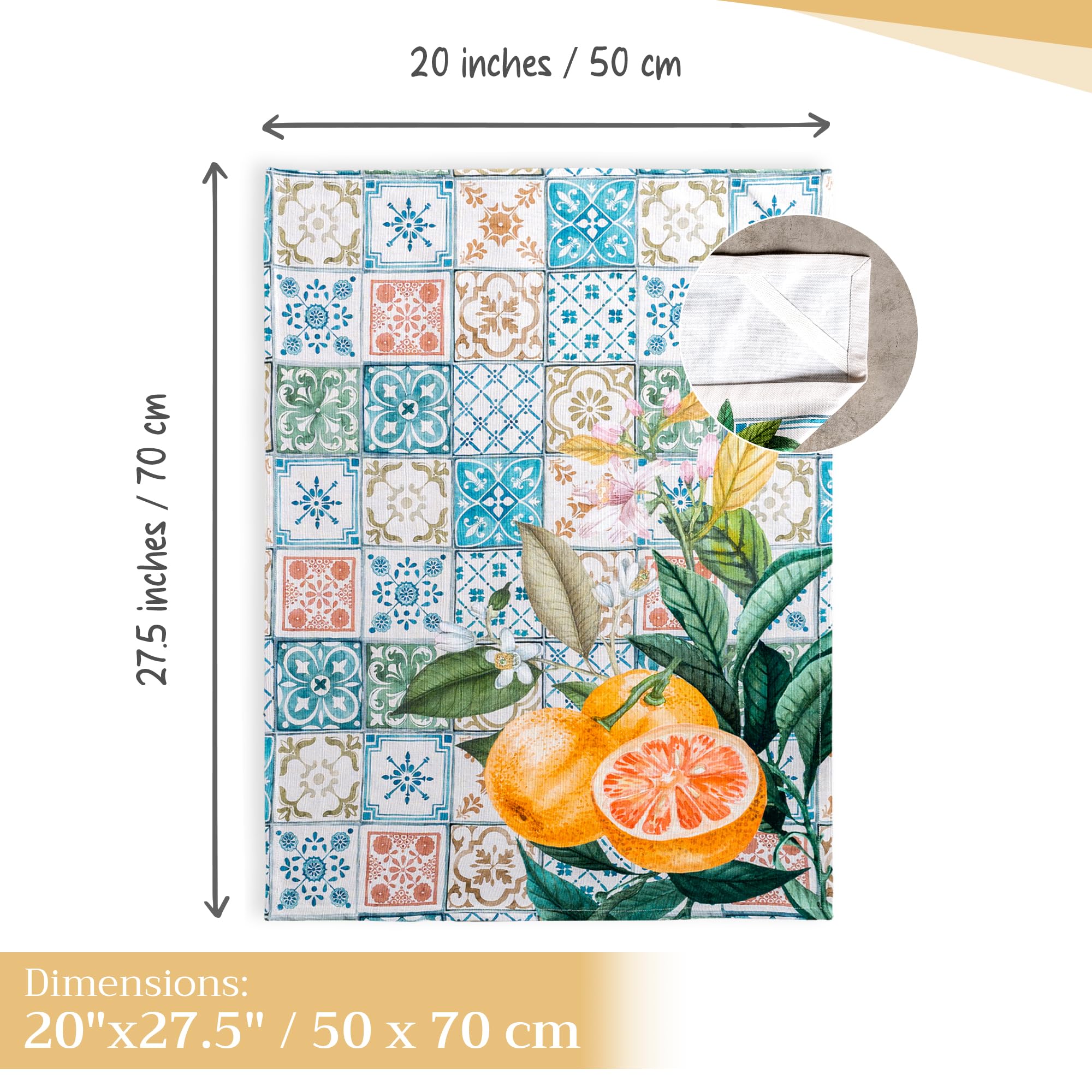 Toallas Maison d’Hermine Agrume diseño exclusivo para decoración de cocina