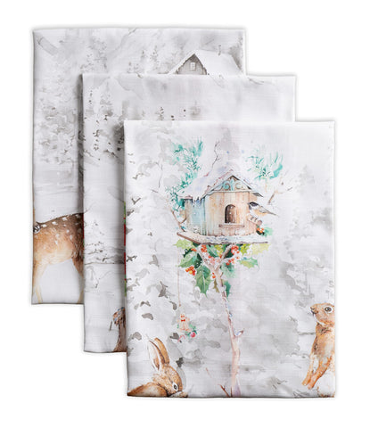 Toallas de cocina Maison d'Hermine con diseño acuarela, ideal para regalos festivos.