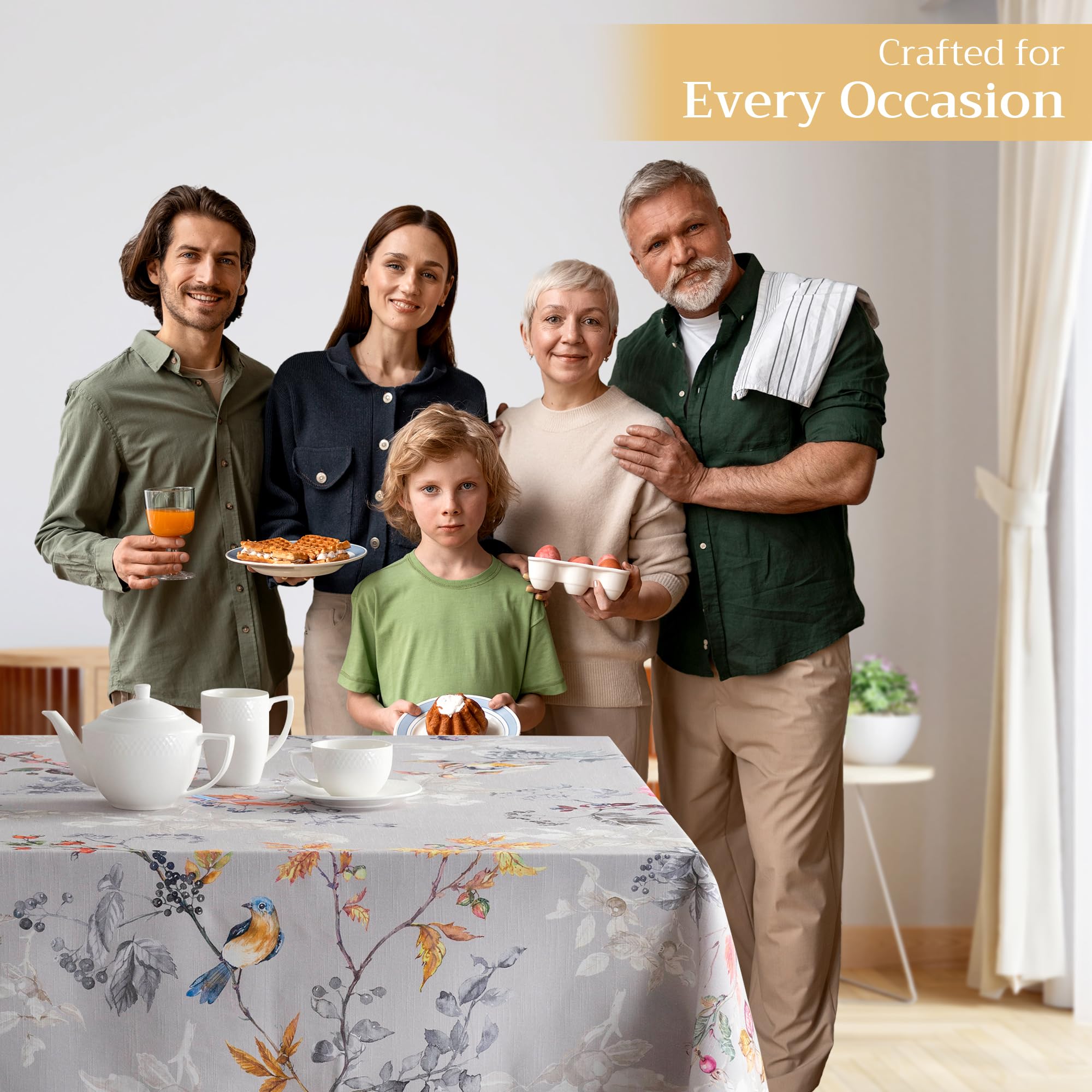 Uso diario con mantel Maison d'Hermine, diseño versátil para comidas familiares.