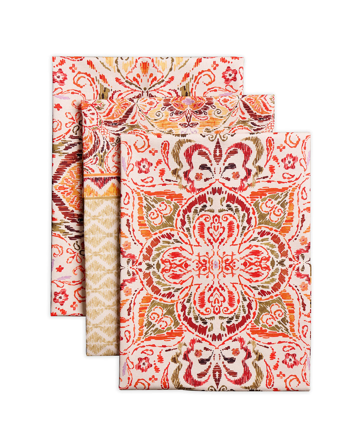 Maison d'Hermine: toallas de cocina damasco, juego de tres, decorativas y absorbentes.