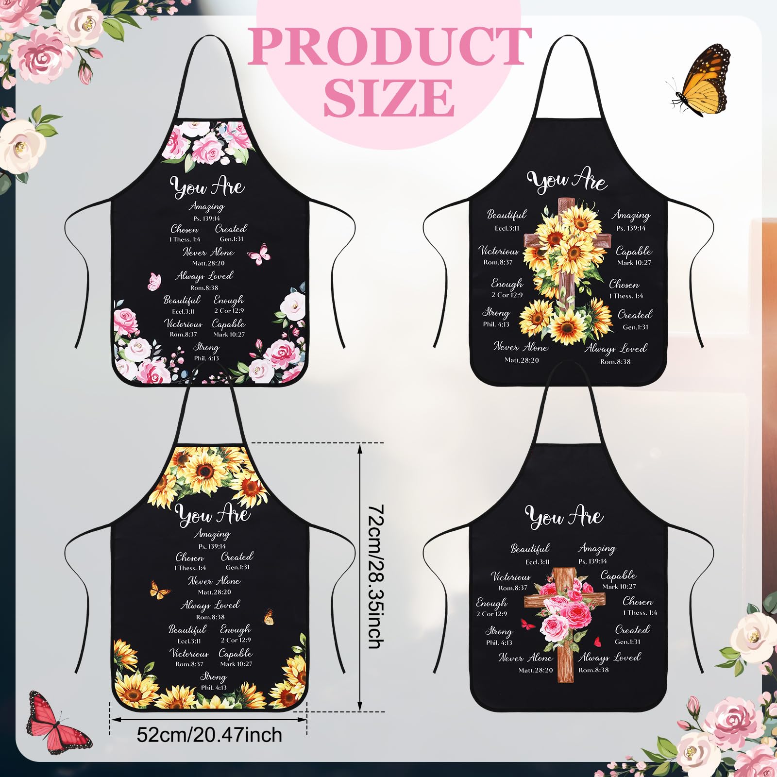 Delantal Maiteenly de cocina para mujer con girasoles y diseño inspirador.