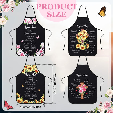 Delantal Maiteenly de cocina para mujer con girasoles y diseño inspirador.