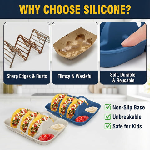 MaiTrekz base antideslizante mantiene estable el plato sobre cualquier superficie.