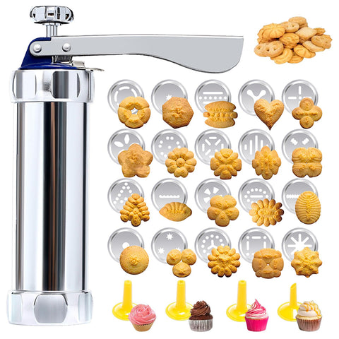 MAJCL Prensa galletas Spritz con 20 discos para crear diseños consistentes en casa