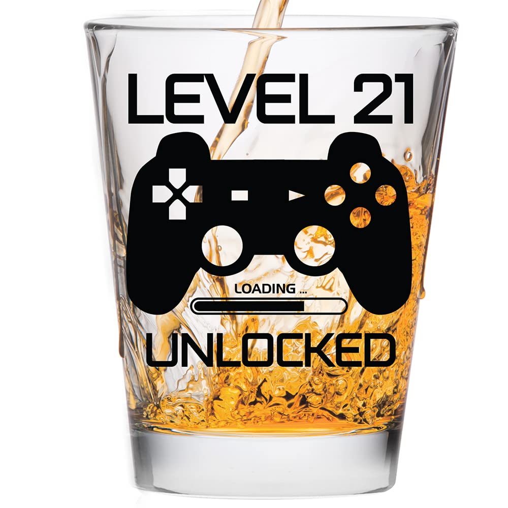 Make Em Laugh Vaso Nivel 21 Desbloqueado, vista frontal, ideal para brindar en 21 años.