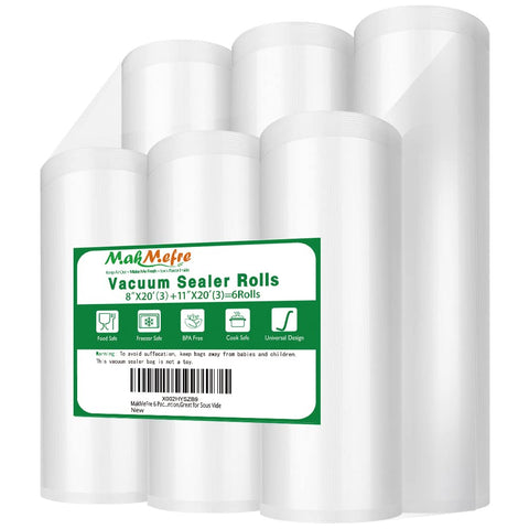 MakMeFre bolsas sellado-vacio 8x20 pack para conservar frescura de alimentos