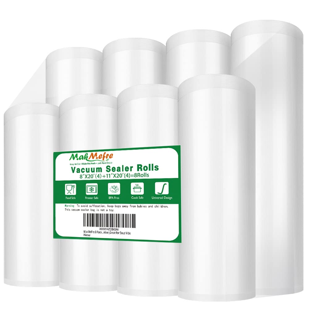 MakMeFre bolsas 8x20 para sellado seguro y almacenamiento eficiente