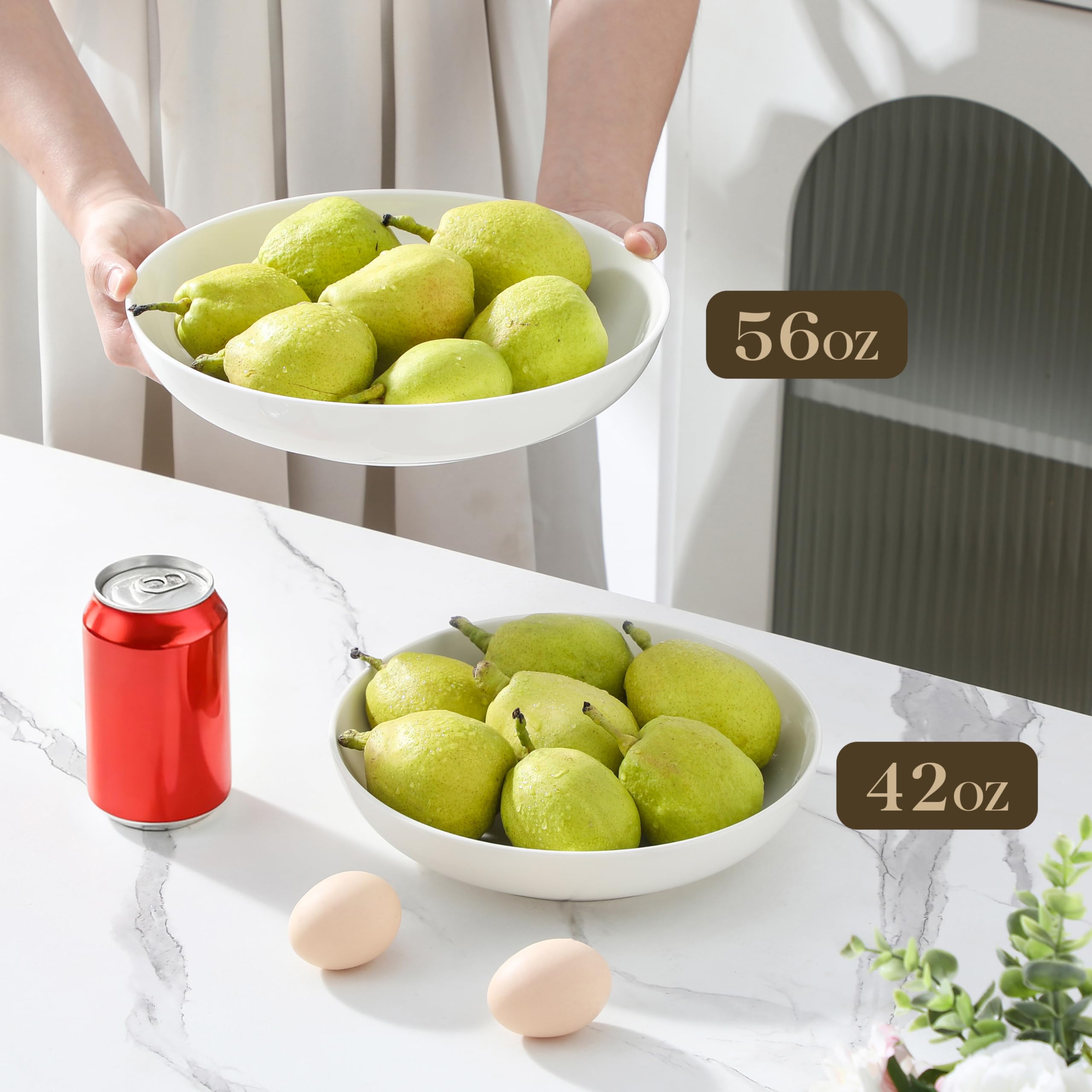 Cuencos MALACASA apilables para ahorrar espacio en la cocina.