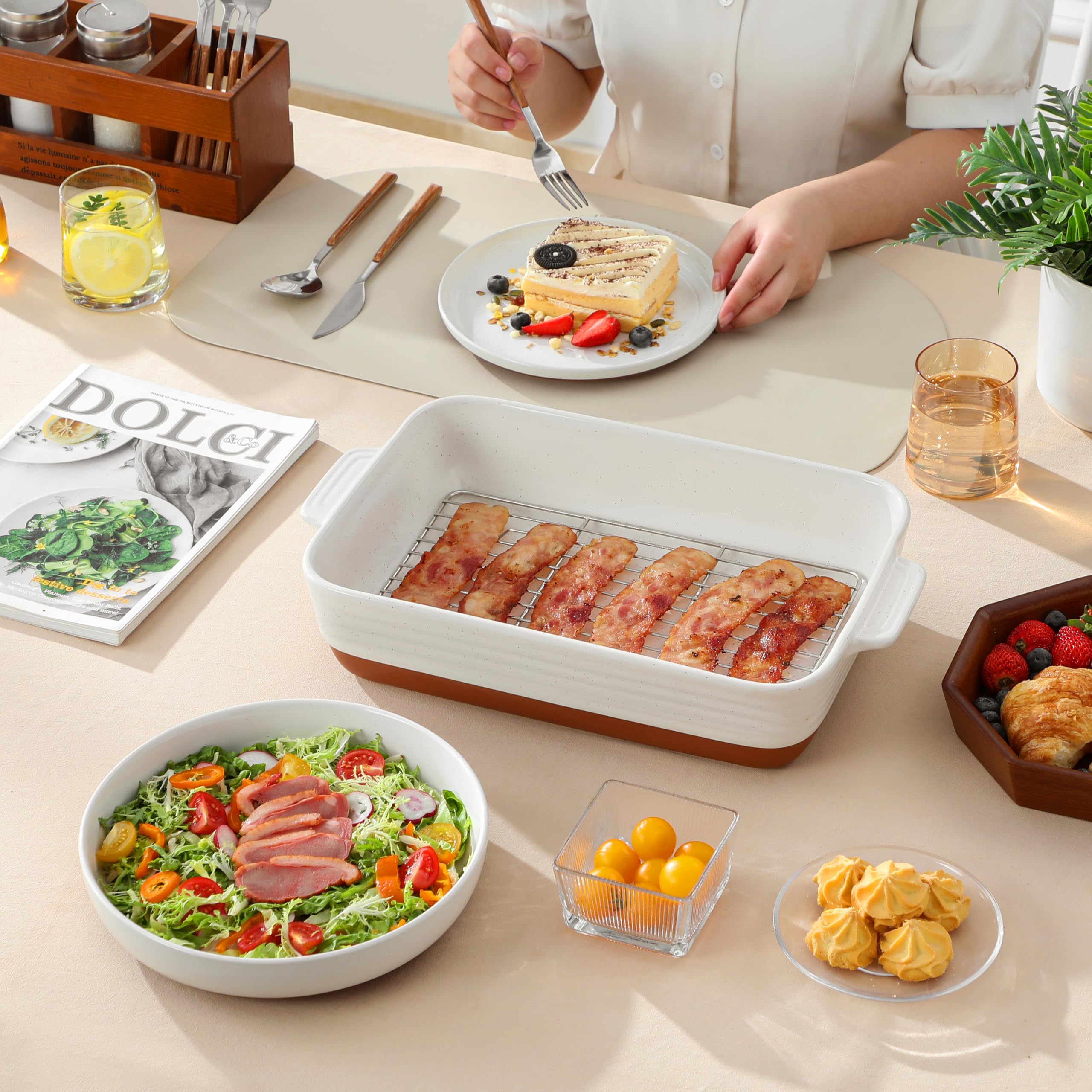 Bandeja MALACASA Tara mantiene el calor para comidas compartidas.