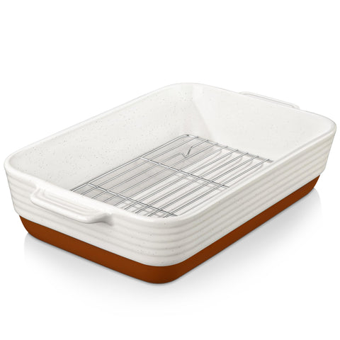 Bandeja MALACASA Tara con rejilla extraíble para hornear de forma uniforme.