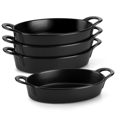 Bandejas ovaladas MALACASA 8x5 frente, ideales para hornear y presentar platos calientes