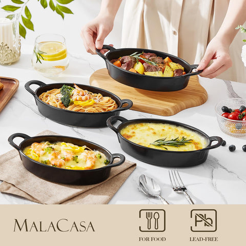 Bandejas MALACASA con asas rayadas para trasvasar del horno a la mesa