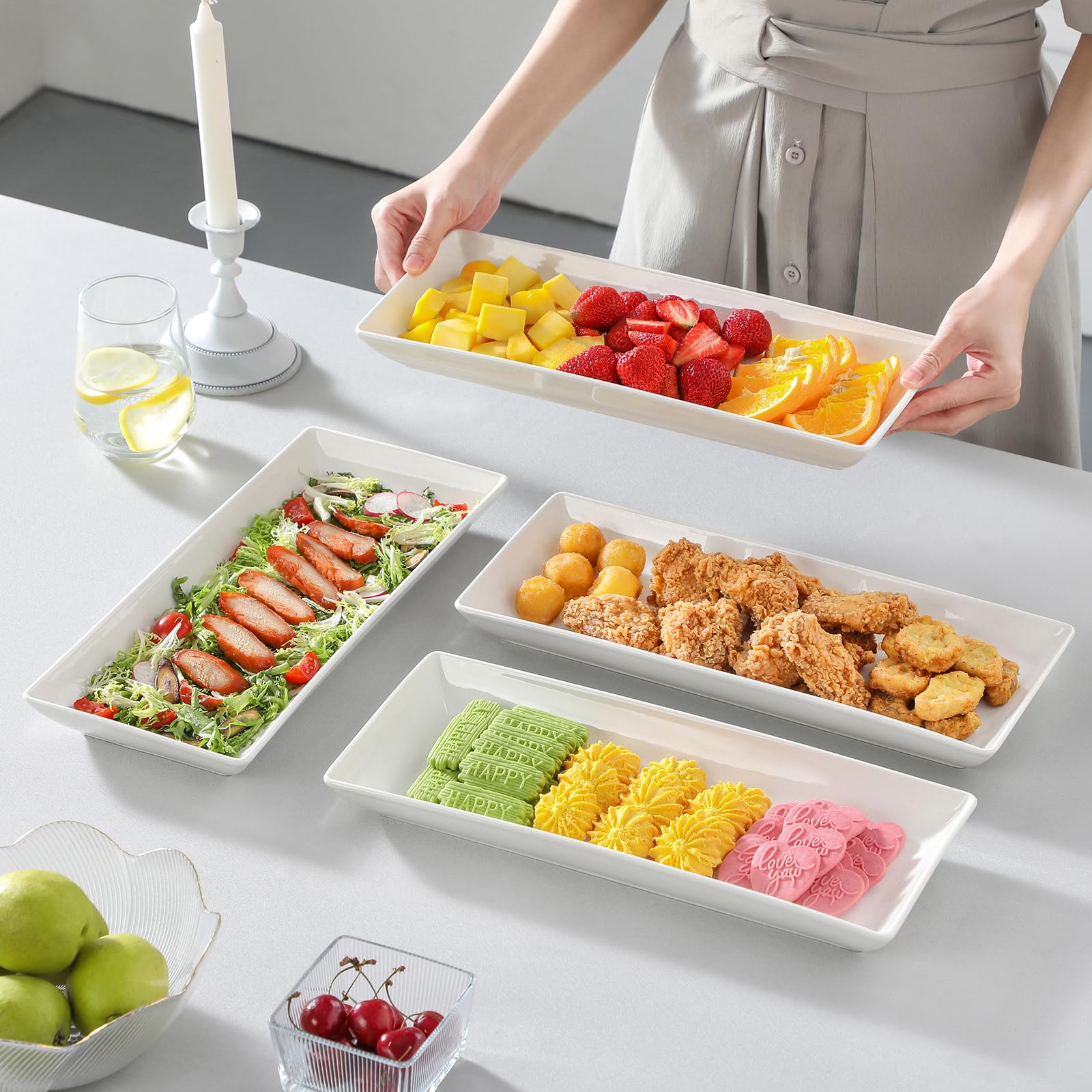 Bandeja MALACASA para sushi, ideal para presentaciones limpias.