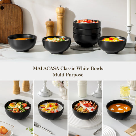 MALACASA bol 26 oz para arroz, diseño estable y apilable