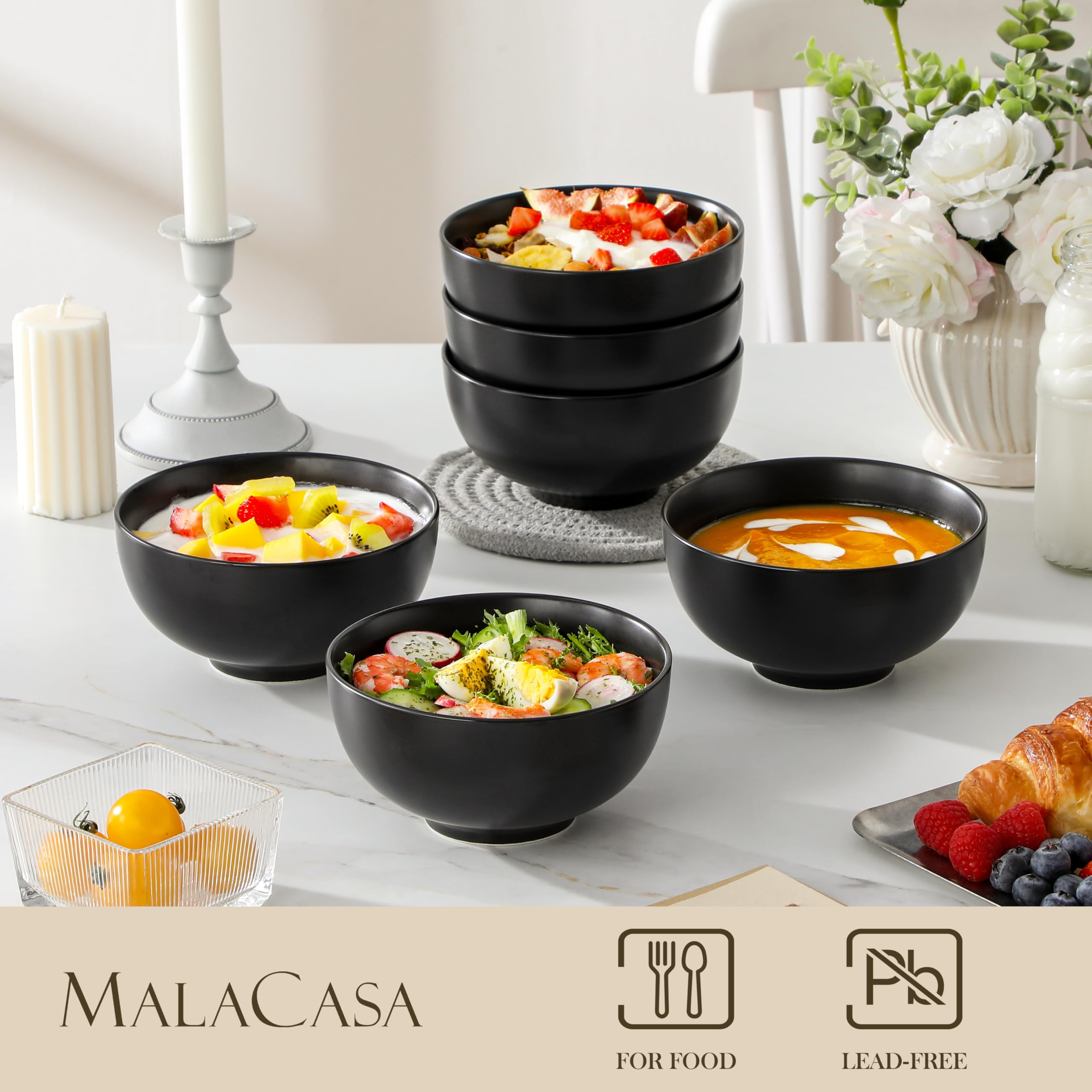 MALACASA bol 26 oz para cereal, lavado fácil y duradero