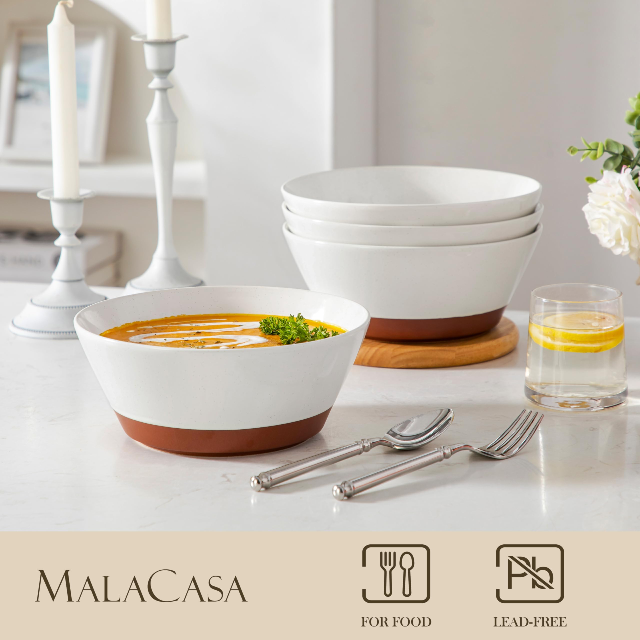 Tazón MALACASA para cereal o fruta, diseño versátil y apilable.