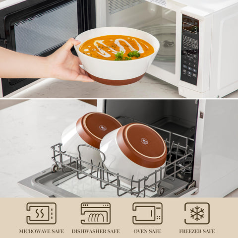 Tazón MALACASA para ramen, cerámica duradera para uso diario.