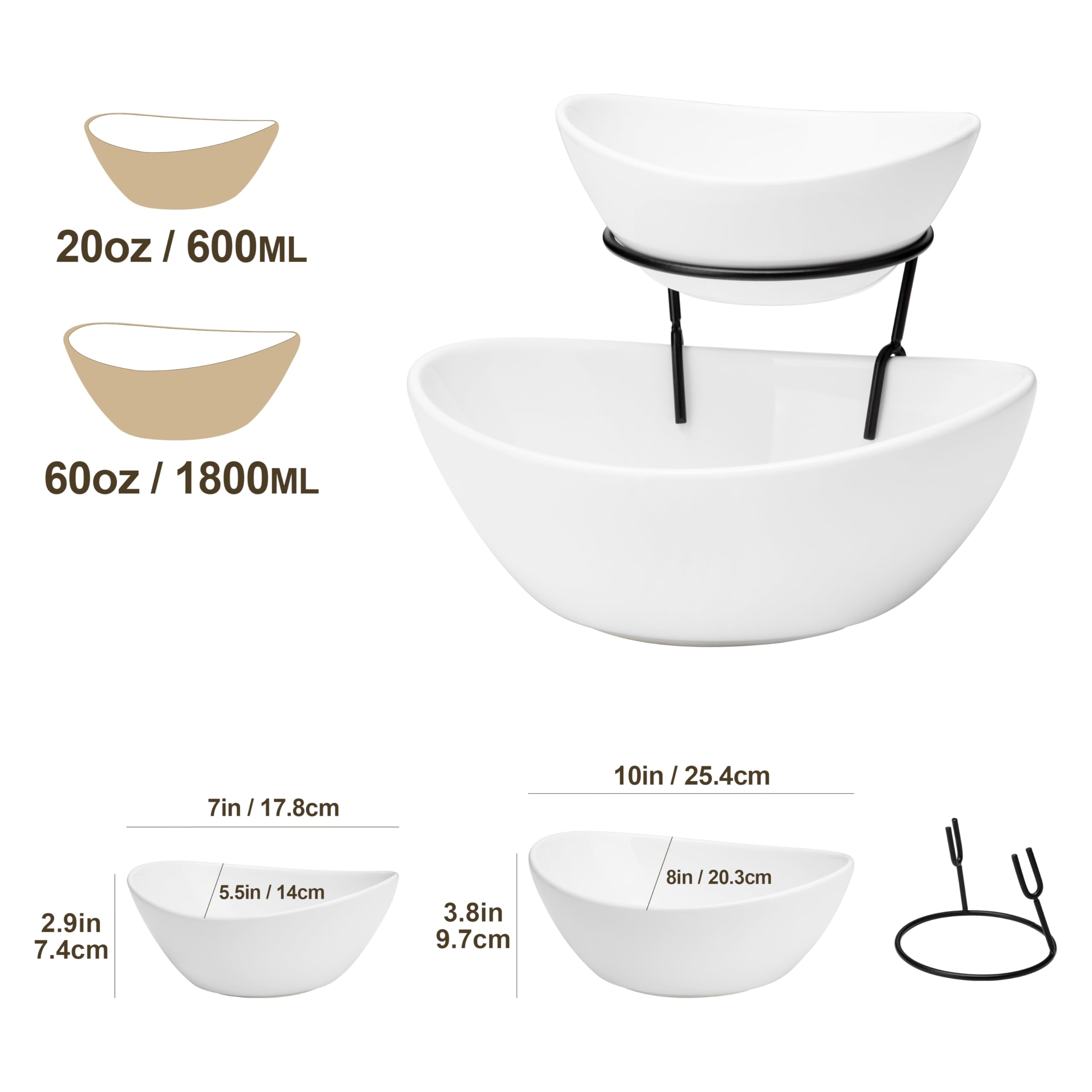 Bowl cerámicas MALACASA para aperitivos, diseño elegante y resistente