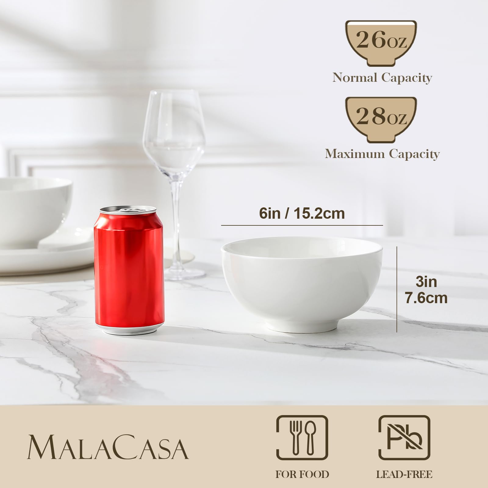 Ceramica MALACASA blanca, duradera y de acabado liso para diario.