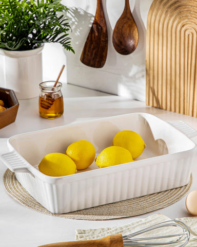 Bandeja MALACASA de cerámica duradera para horno y microondas