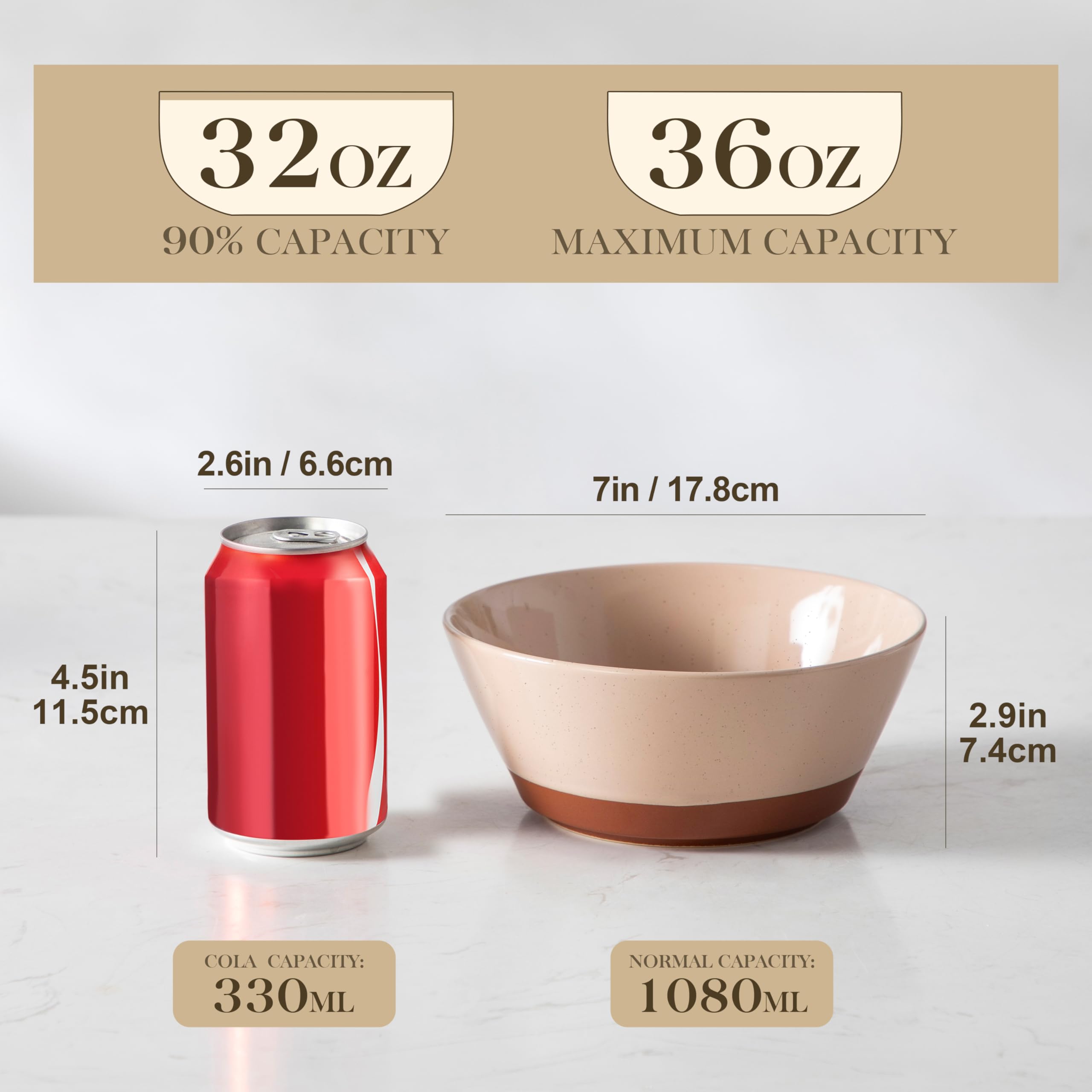 Tazón MALACASA para cereal de 35oz, ideal para desayunos diarios.