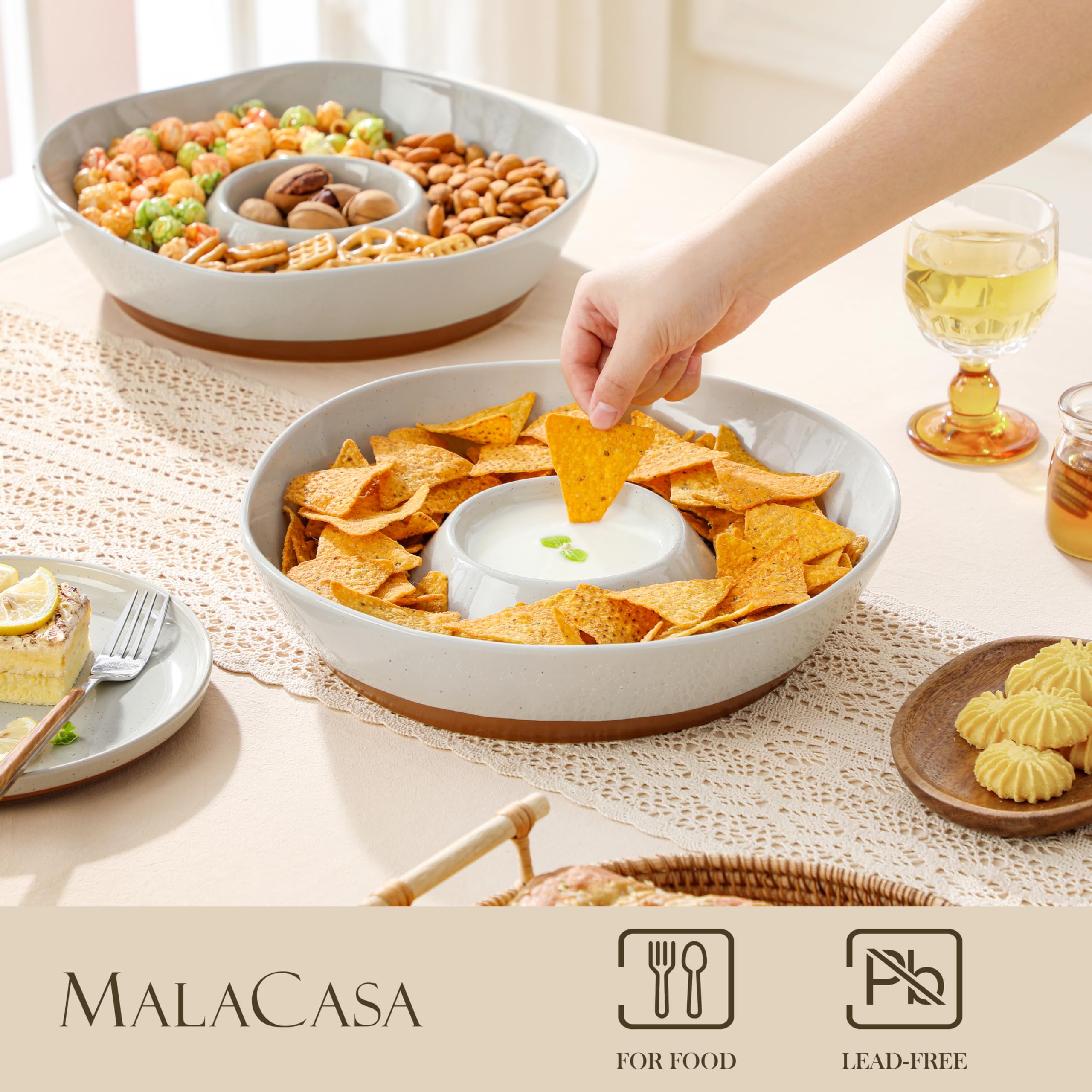 Cuenco dip MALACASA de 7 oz, ideal para salsas en reuniones.