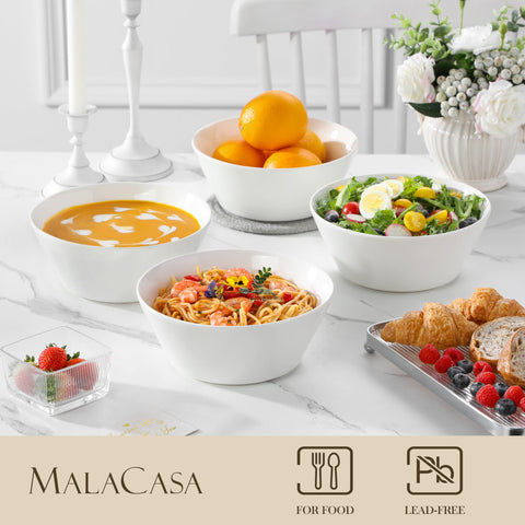 MALACASA cuencos de 60 oz aptos para microondas y lavavajillas.