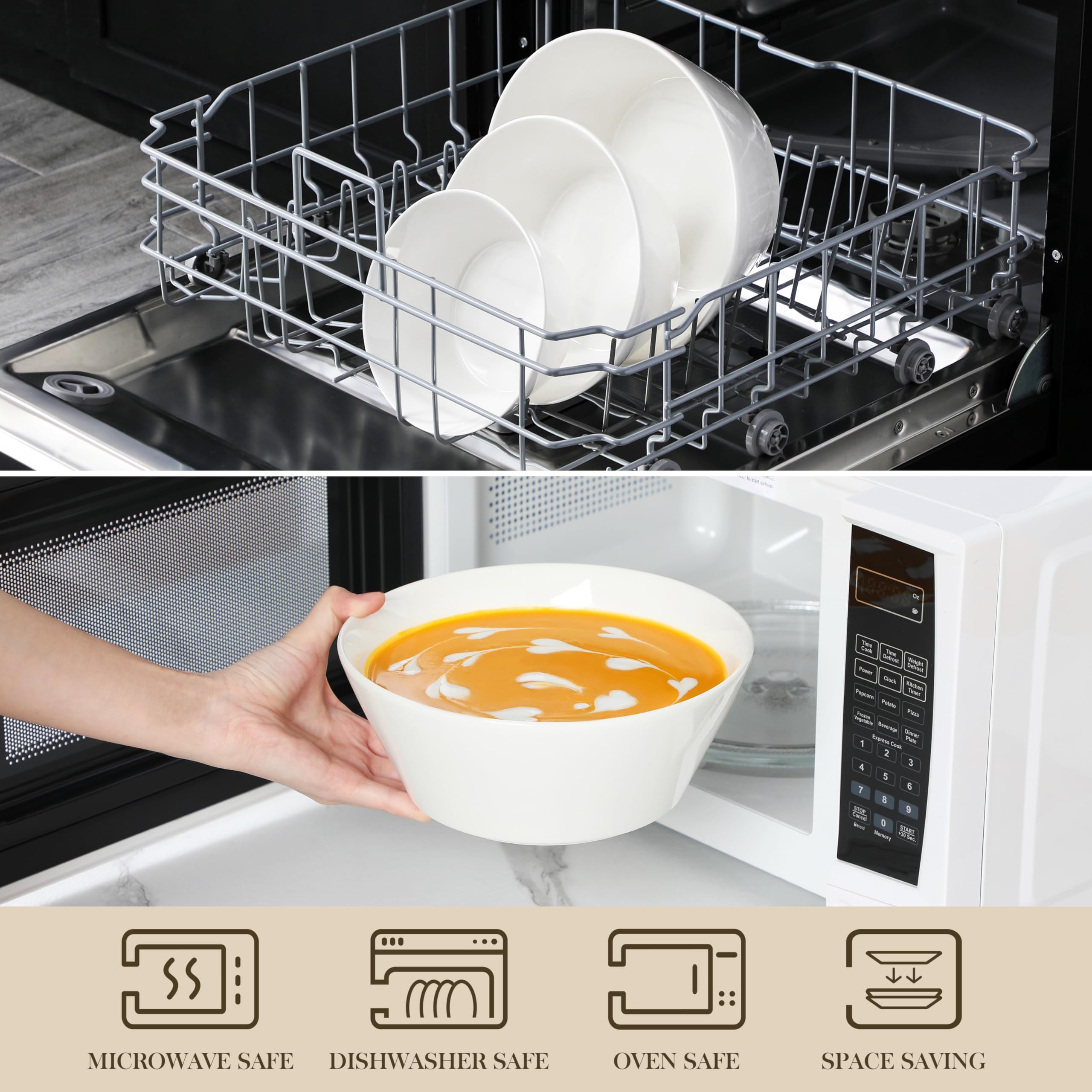 MALACASA diseño blanco marfil que realza la mesa