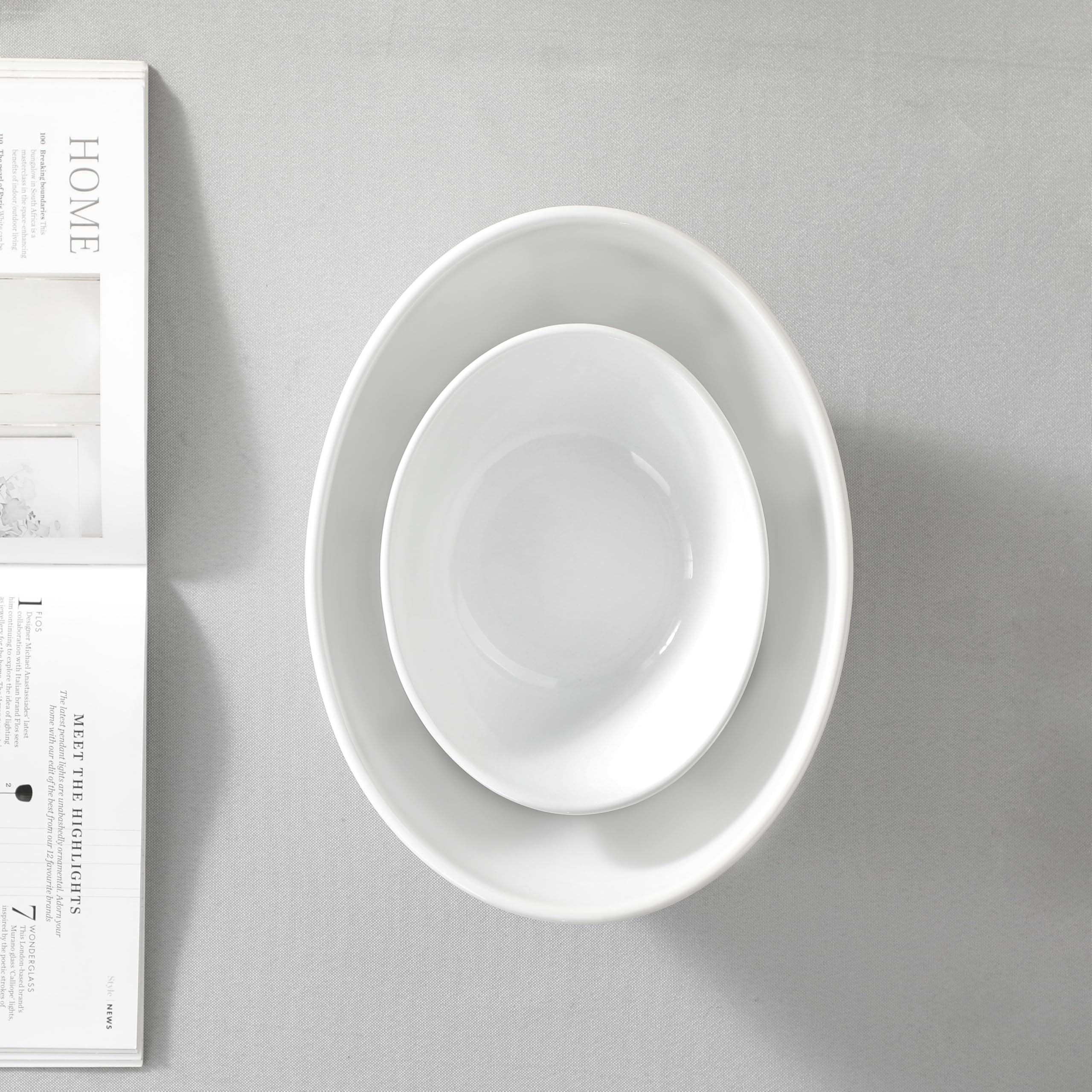 Porcelana blanca MALACASA, diseño elegante y compatible con cualquier mesa