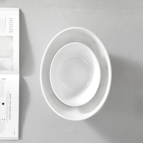 Porcelana blanca MALACASA, diseño elegante y compatible con cualquier mesa