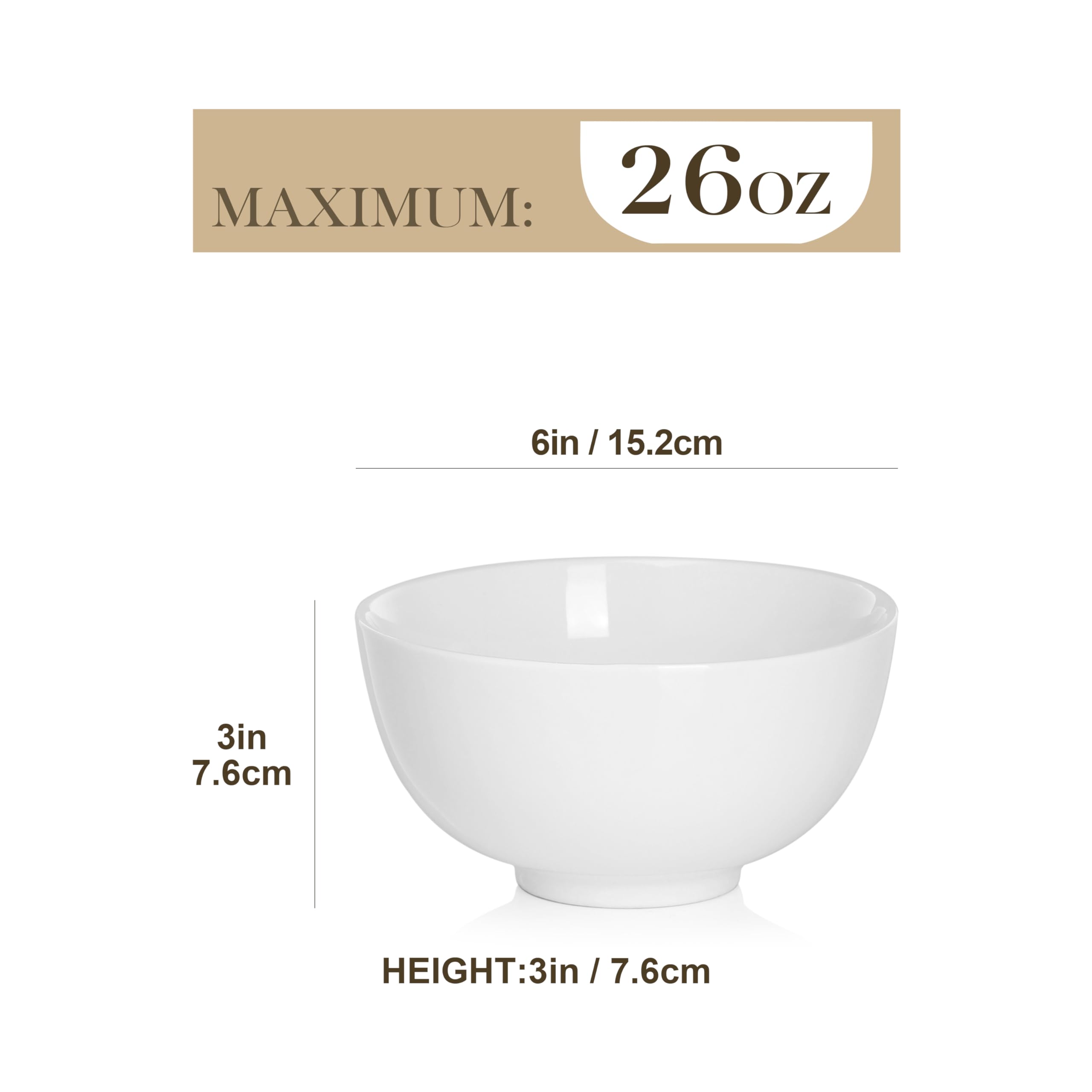 MALACASA tazones-diseño-redondo-porcelana-blanca, diseño elegante para servir.