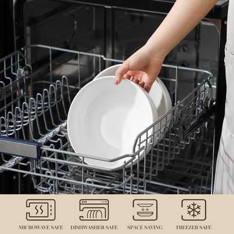 MALACASA Ensaladera Grande 60oz, apta para microondas y horno para recalentar platillos.