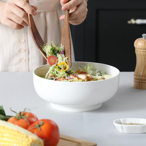 MALACASA Ensaladera Grande 60oz, perfecta para servir pastas, sopas y ensaladas.